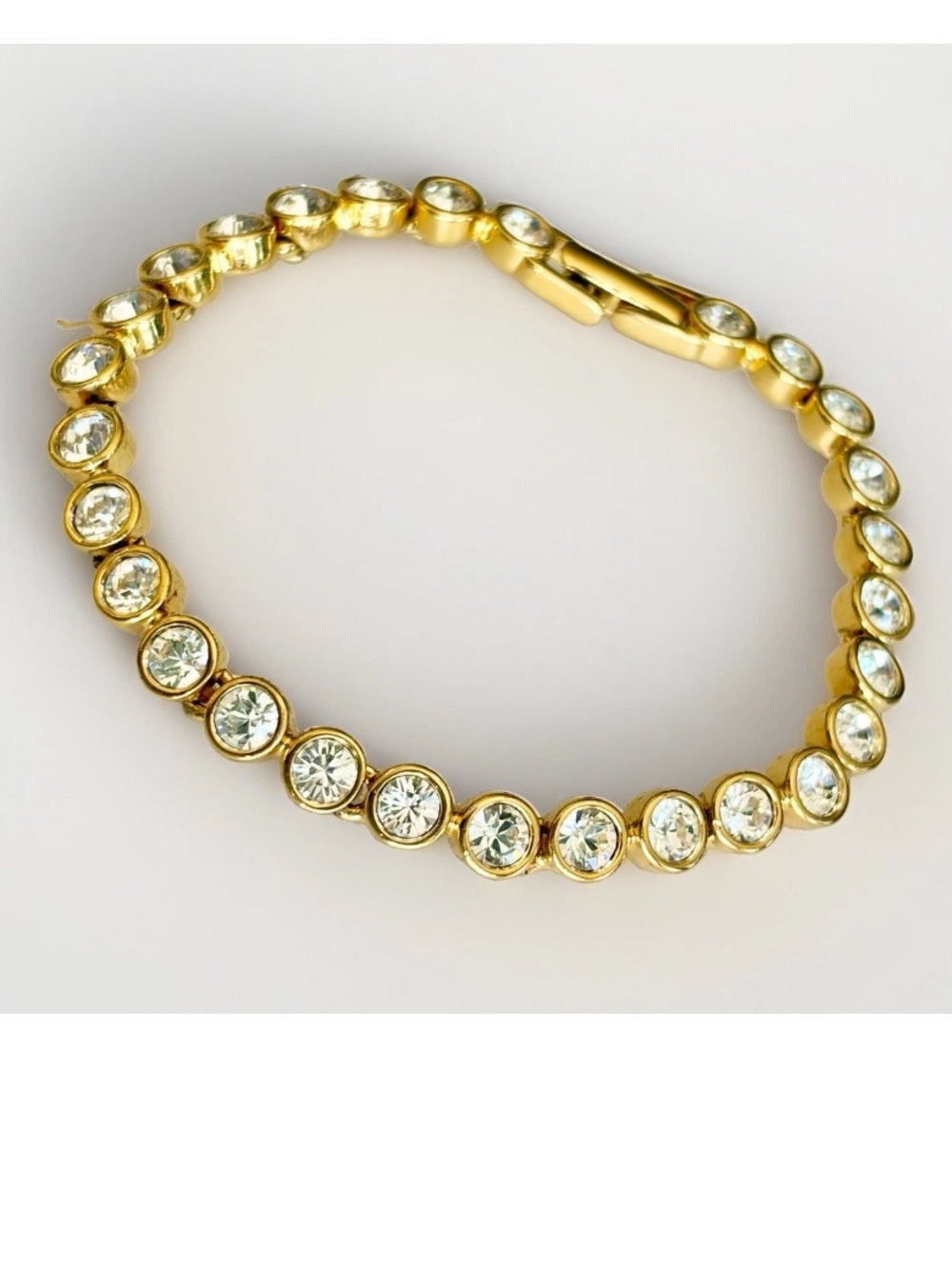 Gold Crystal Tennis Bracelet - Women Jewelry